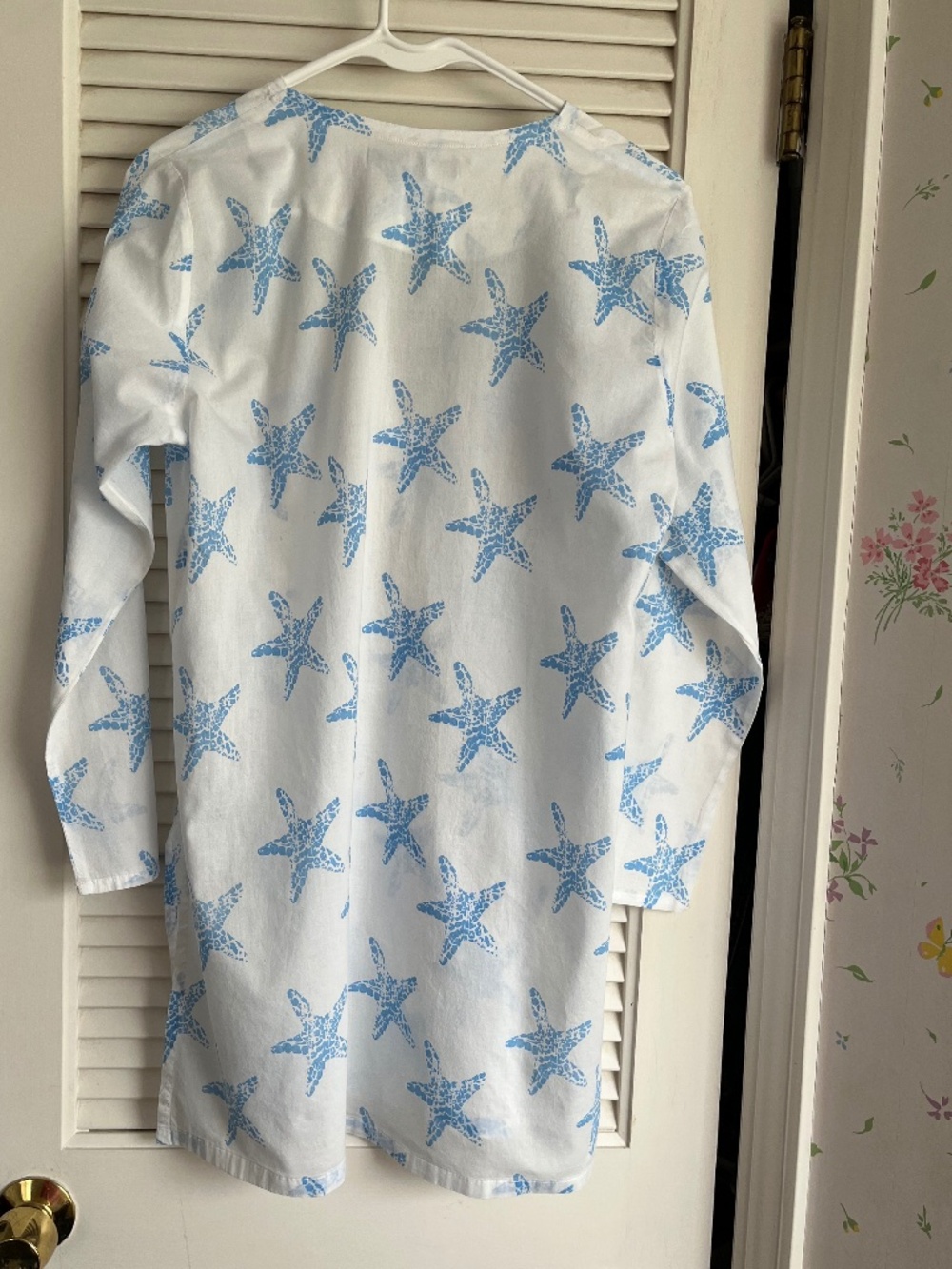 Barbara Gerwit Starfish Turquoise and White Tunic Beach Coverup Size Medium - Picture 2 of 8